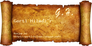 Gertl Hilmár névjegykártya